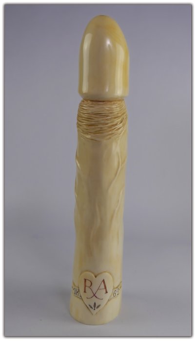 Stor viktoriansk skåret elfenben Phallus datert 1862 - Elfenben - midten av 1800-tallet