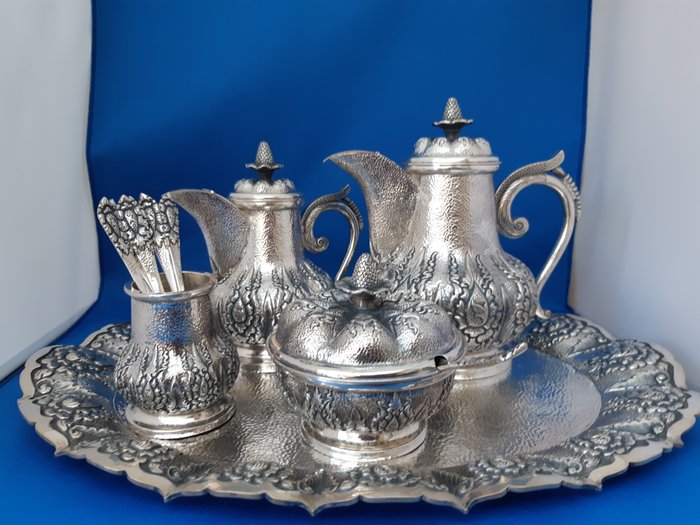 Djokja Tea Service (12) - .800 sølv - Indonesien - 1900-1949