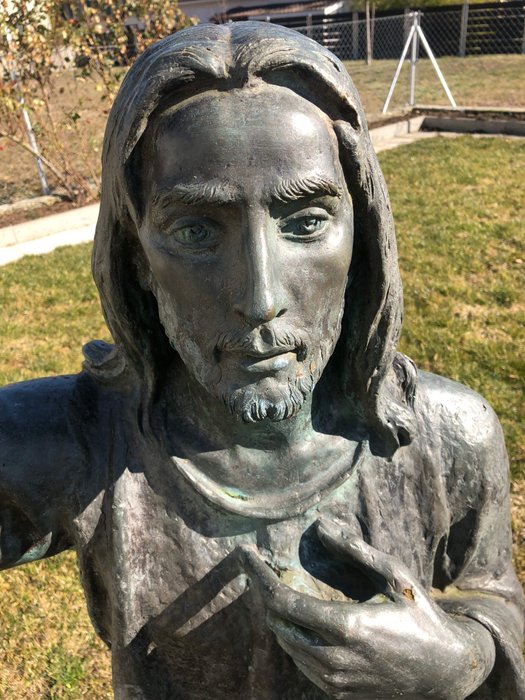 Fonderia Artistica G. Curti Milano - imponujący brązowy posąg Jezusa - 123 cm (1) - Brązowy - XX wiek