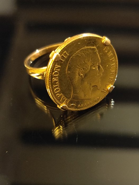 22 kt. Keltakulta - Napoleonin rengas 10 frangia kultaa