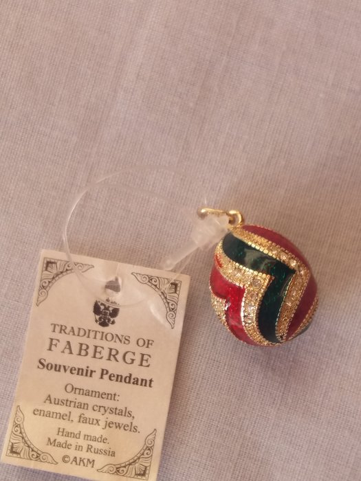 Tradition of faberge pendant with crystals-AKM - Crystals-Enamel