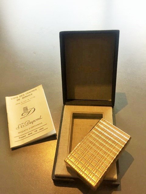 Dupont - Mechero - 18 K chapado en oro con caja original