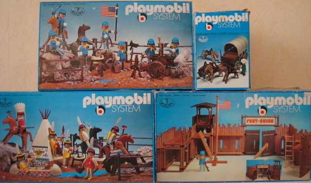 Playmobil  - Vintage - 3420 / 3408 / 3406 / 3243 - 4 Sets Vintage Western - 1970-1979