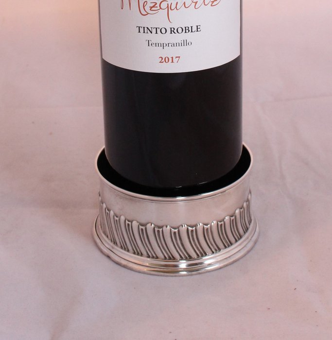 Antiikki hopea viinipullo haltija / vuoristorata - .925 hopea - Stokes & Ireland Ltd. - Yhdistynyt kuningaskunta - Chester, 1915