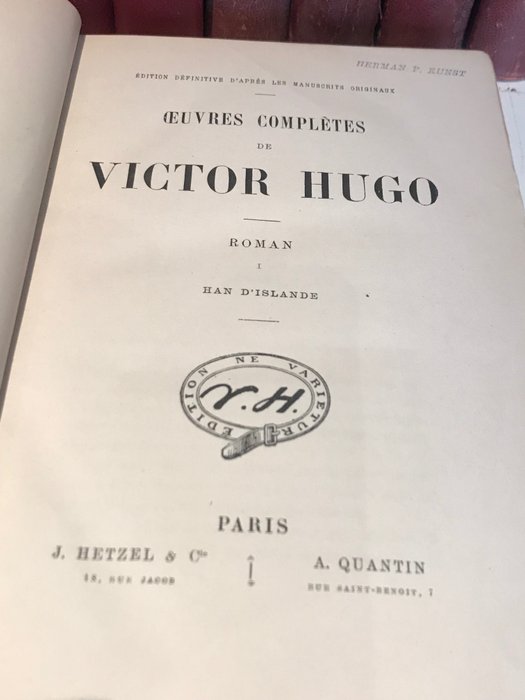 Victor Hugo Oeuvres Complètes Romans 1881 Catawiki - 