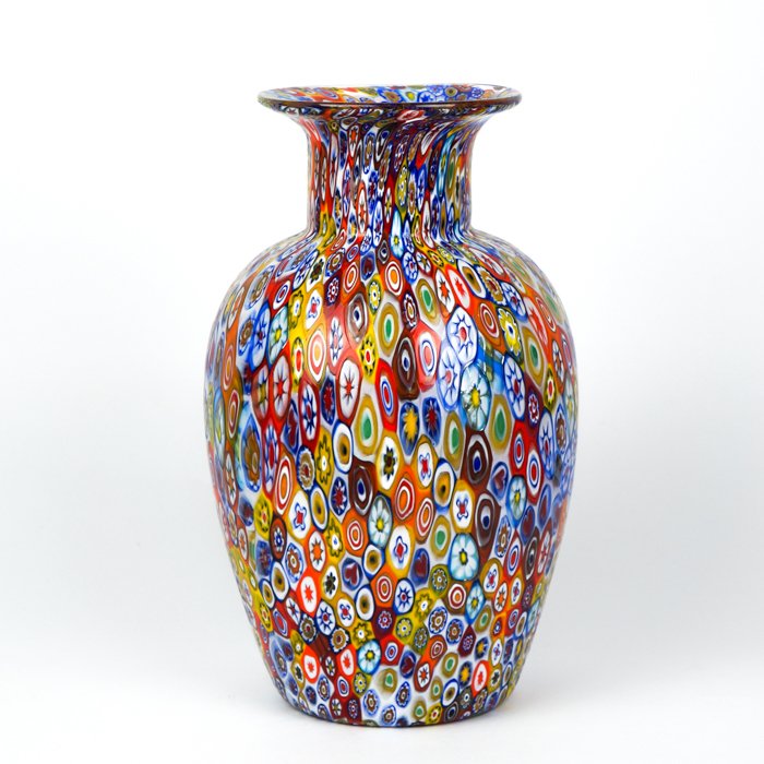 Livio Campanella (Murano) - 大型Murrina Millefiori花瓶（cm 27） - 玻璃