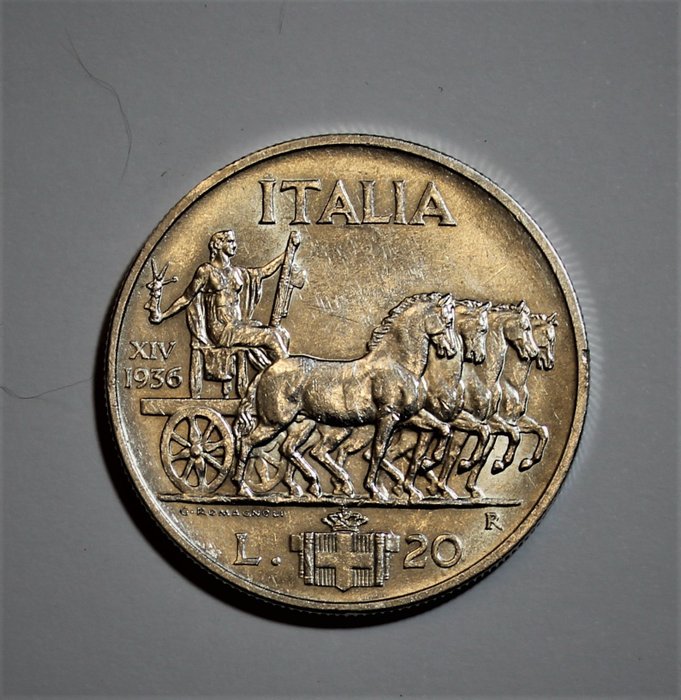 意大利 - 20 Lire 1936 "Impero" - Vittorio Emanuele III