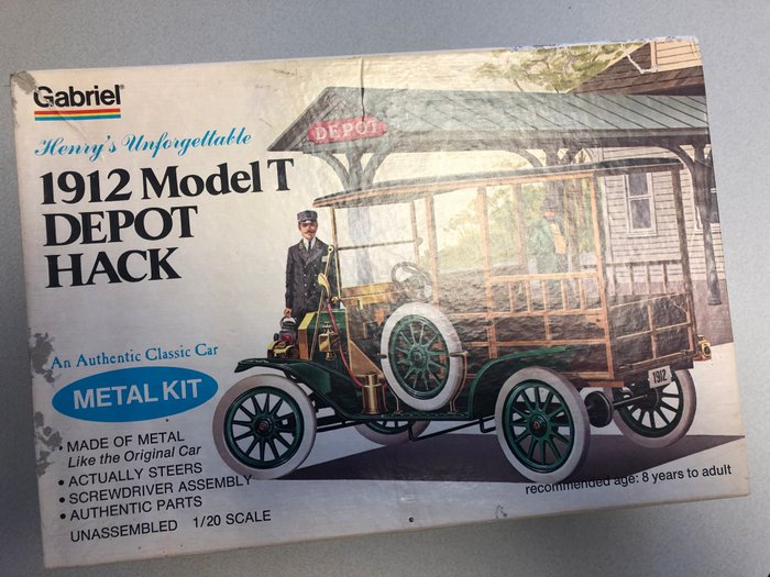 Vintage 1912 Model T Depot Hack Metal Kit by Gabriel Toys NOS 