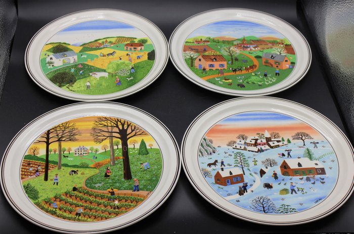 Laplau - Villeroy Boch Naif Four Seasons decorative plates - Porcelain