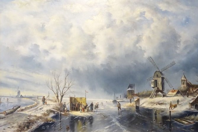 K. Bender (20e eeuw) - Winterlandschap