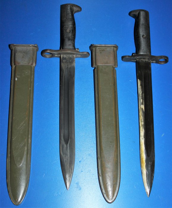 Verenigde Staten - A.F.H. ( American Fork & Hoe/ U.F.H. ( Union Fork & Hoe) - Lot of 2 Bayonets for the Garand M1 model 1942 - Bayonet - Mes