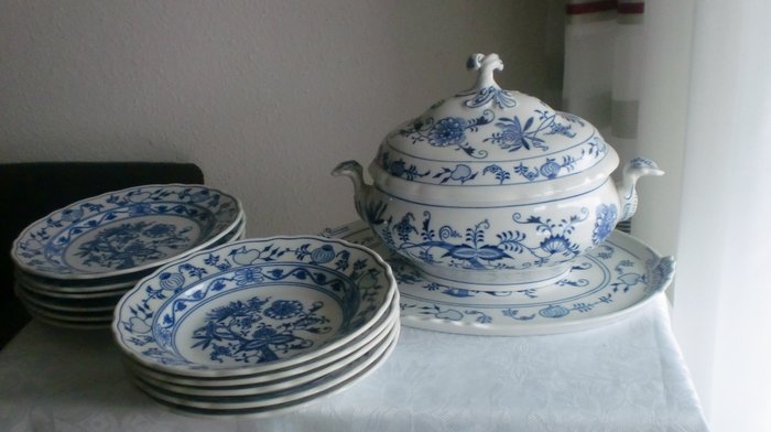 Bohemia-Dubi Eichwald - Retter original Carlsbad løg mønster (13) - Porcelæn