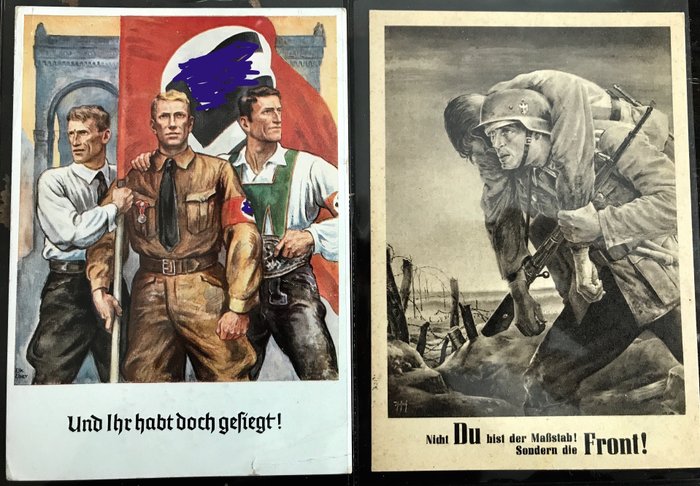 Németország - Katonai, Propaganda, harmadik birodalom, történelmi dokumentáció. Náci propaganda, náci építészet - Postai levelezőlapok (Készlet 15) - 1936-1943