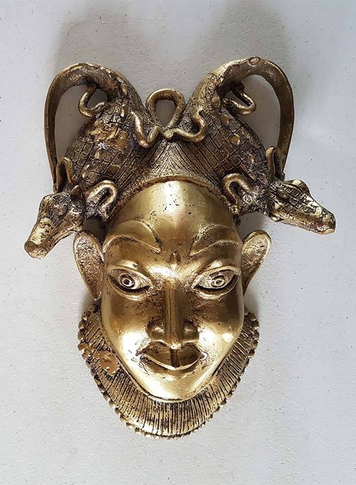 Maske - Afrikanische Bronze - Bamoun 