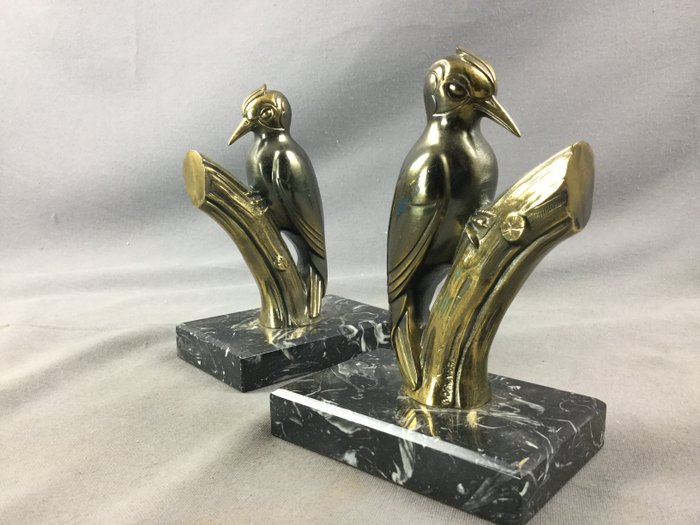 Franjou - pair of bookends with bird decorations
