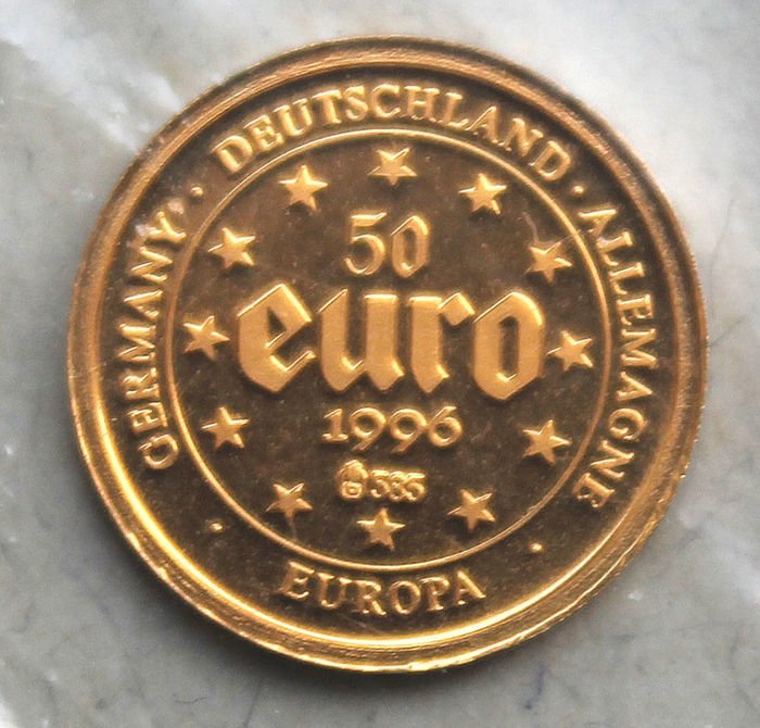 德國 - 50 Euro 1996 'Karl der Große' - 金色