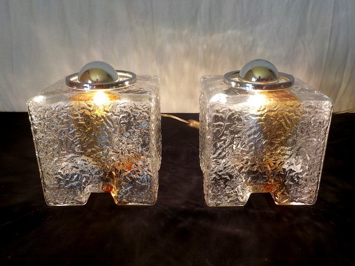 Toni Zuccheri - VeArt - Table Lamps "Cubo" (2) - Glass