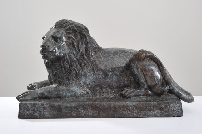 Statua del giardino del leone - Bronzo - recente