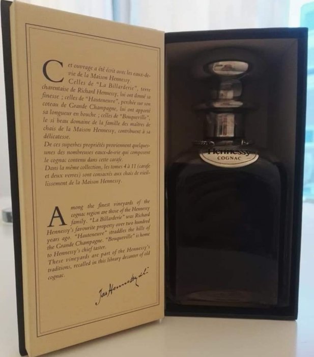 Hennessy - Library decanter blue tome, silver top - b. Lata 70. - 0,7 litra