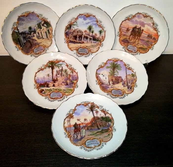 CT Altwasser - Colección de platos conmemorativos de Trípoli. (6) - Porcelana