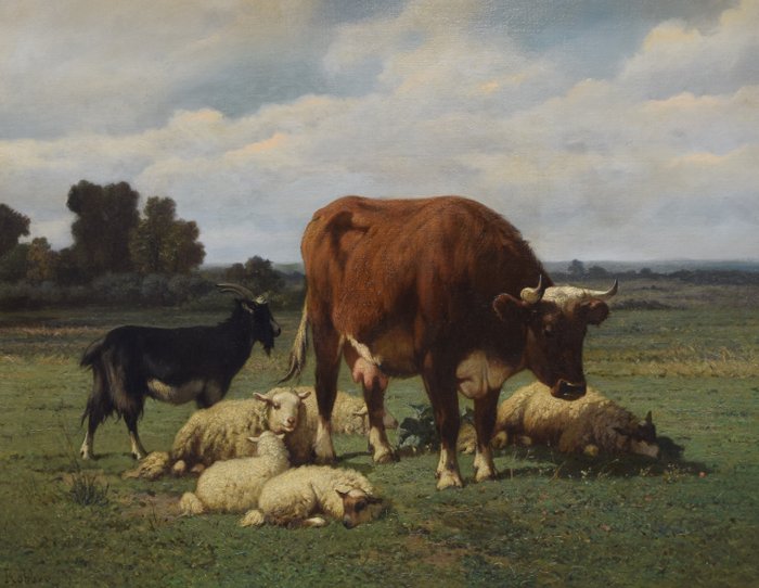 Louis Robbe (1806-1887) - Landschap met vee