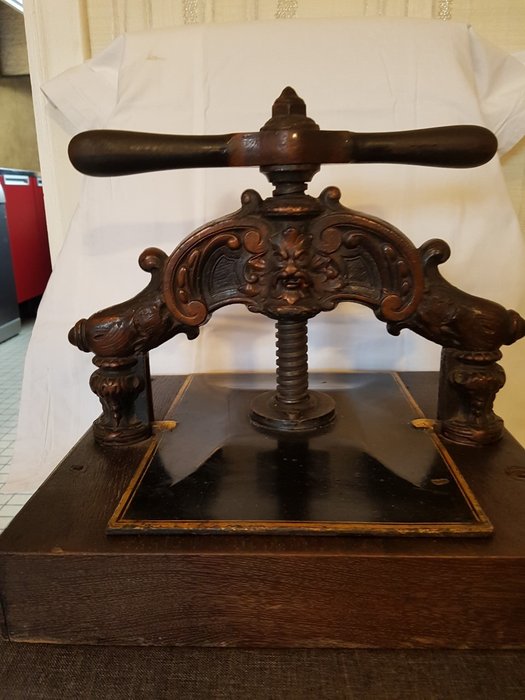 19th Century French Antique Wood Book Binding Press.