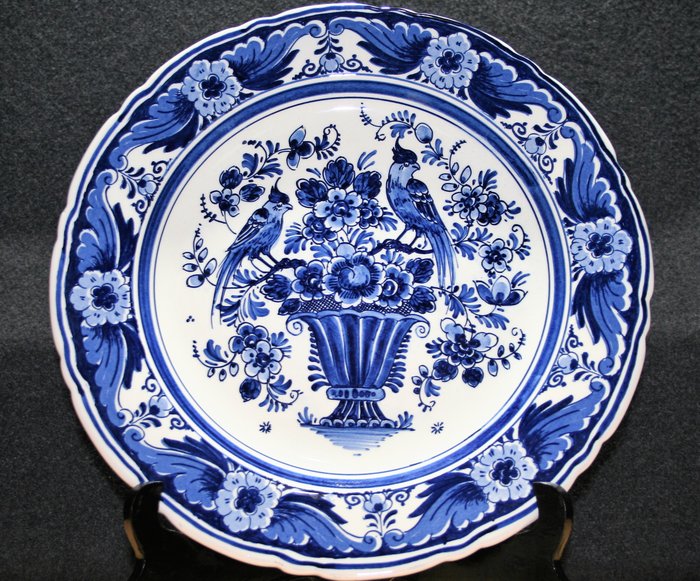 Velsen Sassenheim - handmålad Delft blå platta - Keramik