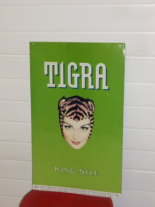 TIGRA Antwerpen - TIGRA advertising board 1990 (1) - metal / staniu