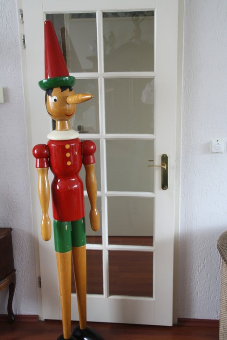 Gioattoli Brevettati Galetti  - Păpușa Pinocchio originală de 190 cm - Lemn