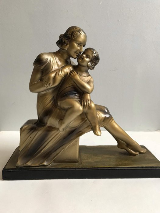 Salvatore Melani (1902-1934)  - Mutter und Kind, Skulptur - Gips - ca. 1925