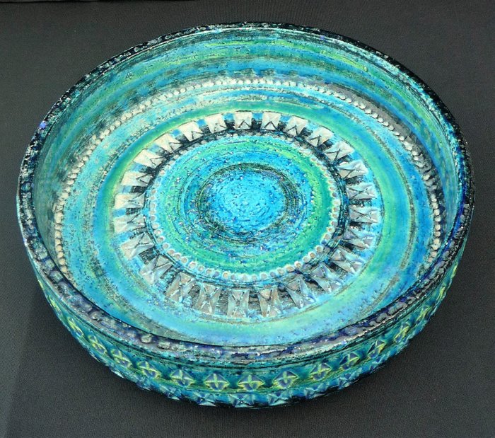 Aldo Londi - Bitossi - Prato de cerâmica vintage Rimini azul - Cerâmica