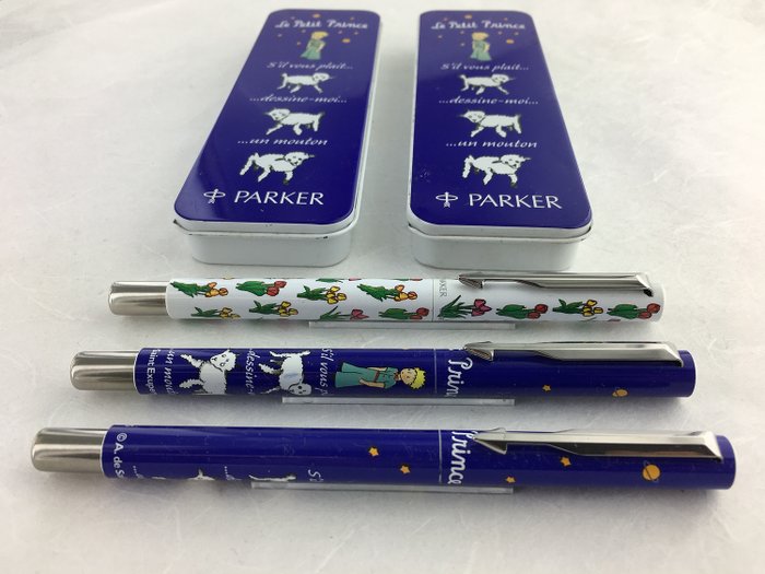 Parker - 2 Petit Prince springvandskuglepenne + 1 Tulpanpennepenne