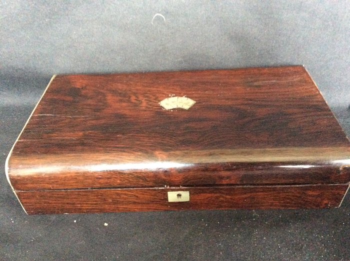 antique mahogany bridge card casket 1890 (1) - Wood- Mahogany