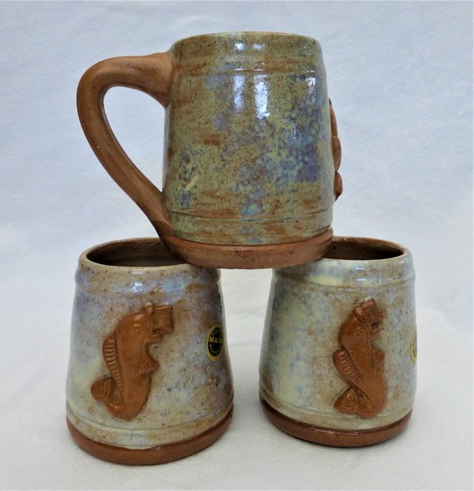 Dubois - Bouffioulx - "Orval" Trappist beer pots (3) - Earthenware