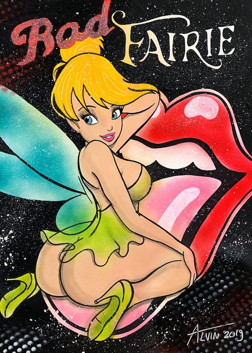 Alvin Silvrants - Disney Sexy glitter Tinkerbell naughty ass Rolling Stones pin up