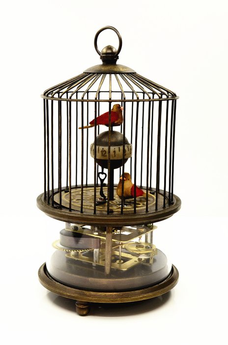 Orologio meccanico gabbia per uccelli - Ottone - Seconda metà del 20° secolo
