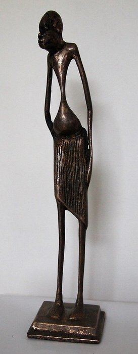 Alberto Giacometti - Vintage stylized tall sculpture or a tall elongated man - African art (1) - Abstract - Bronze, metal