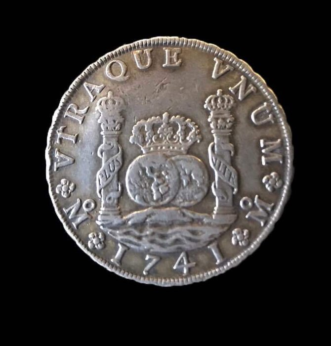 Spanje - 8 reales Columnario Reales 1741 México  - Zilver