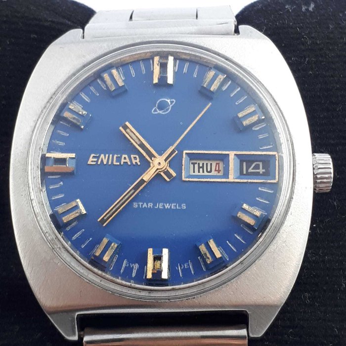 Enicar - Star Jewels Automatic Day-Date Blue Dial - 167-01-24 - Hombre - 1970-1979