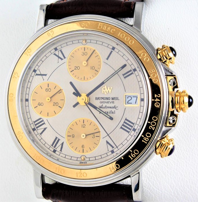 Raymond Weil - "PARSIFAL" - 18K Gold - Swiss Automatic Chronograph - Ref. 7789/1 - Excellent - Warranty - Mężczyzna - 1990-1999
