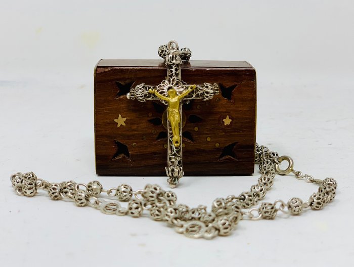 Forntida Rosary Filigree Elizabethan - Guld, Silver