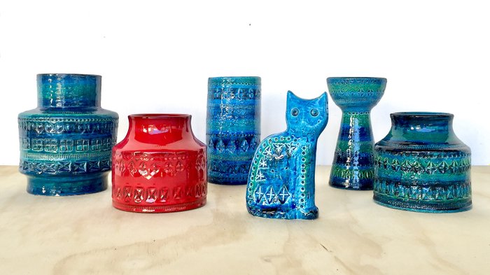 Aldo Londi - Bitossi - Collection of 6 Italian pottery items (6) - Ceramic