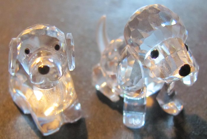 Sammlung Swarovski  Figuren 2 x Hund (2) - Kristall