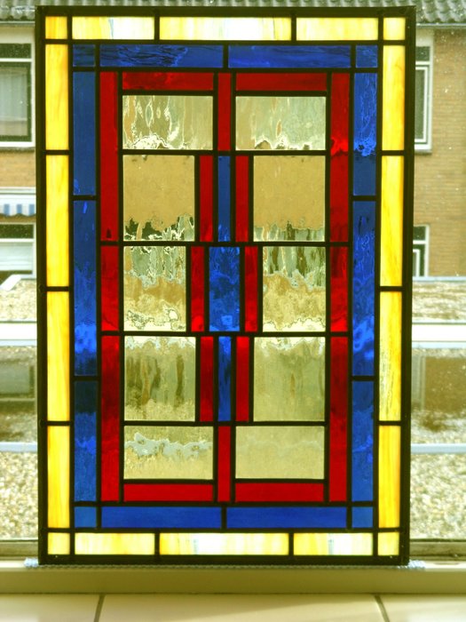 Ongekend Glas in lood raamdecoratie in Art Deco stijl - Glas-in-lood - Catawiki VZ-06