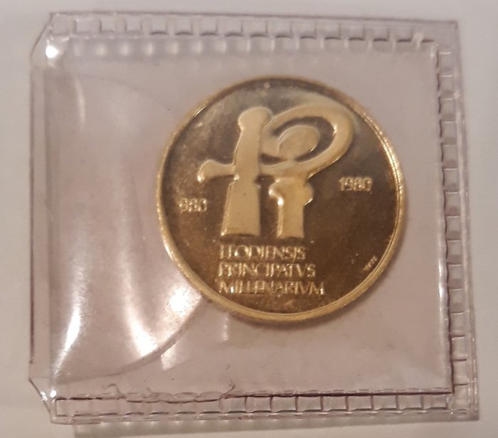 Bélgica - Medaille 1980 - 1000 ans Liege 980 - 1980 - Oro
