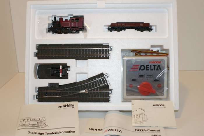Märklin H0 - 28185 - Tågset - Delta tilläggspaket: med ånglok, vagn och strömbrytare