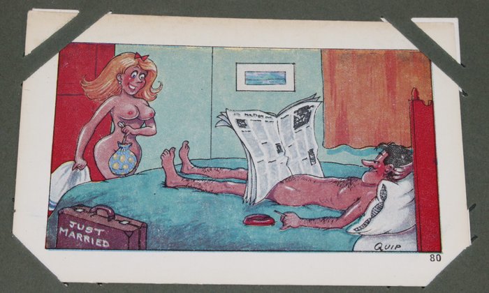 Funny Erotic - Ansichtkaarten (Collectie van 485) - 1950