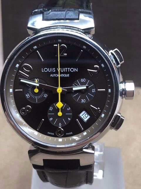 Louis Vuitton Tambour Chronograph Q112L K18YG Automatisch Silber Dial  Herren Uhr