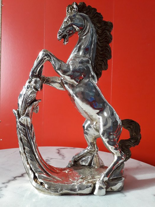 A. Giannetti - Horse sculpture silver and gold alloy - Laminated Silver
