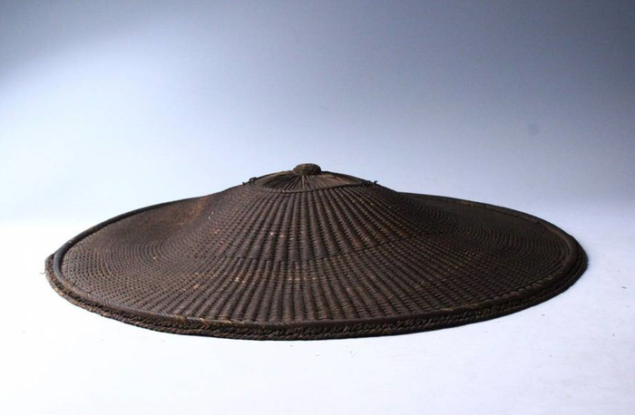 Jingasa, szamuráj kalap - Rattan - Japán - 19th century